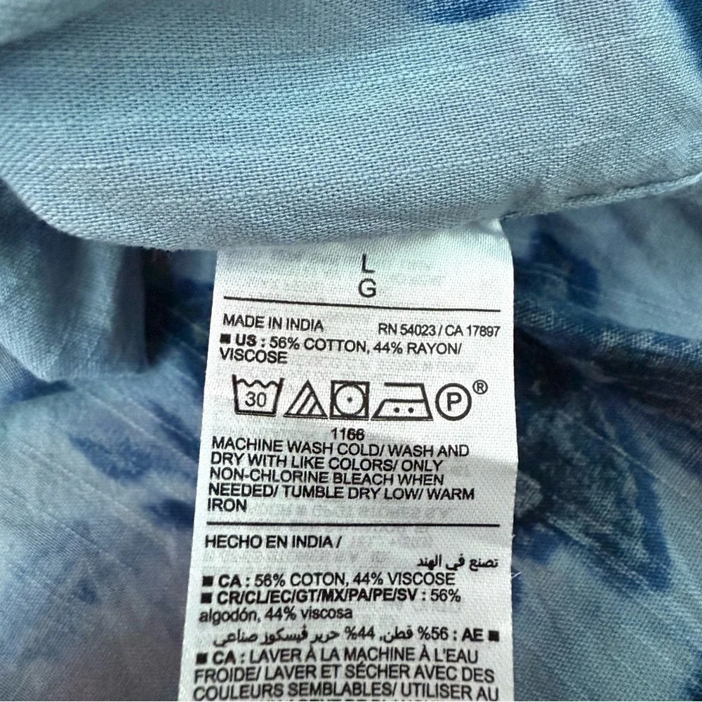 Men’s Old Navy Camp Button Down Floral Short Sleeve Pocket Shirt Large - Picture 14 of 16